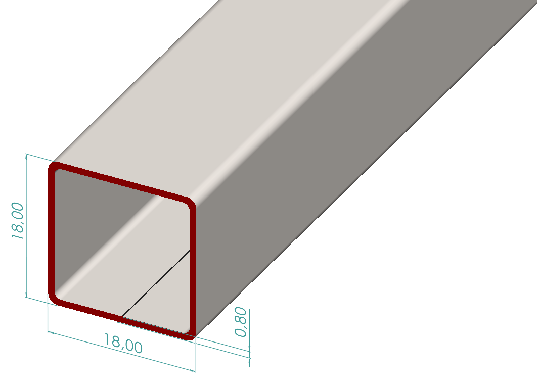 18x18x0,80 mm Kutu Profili