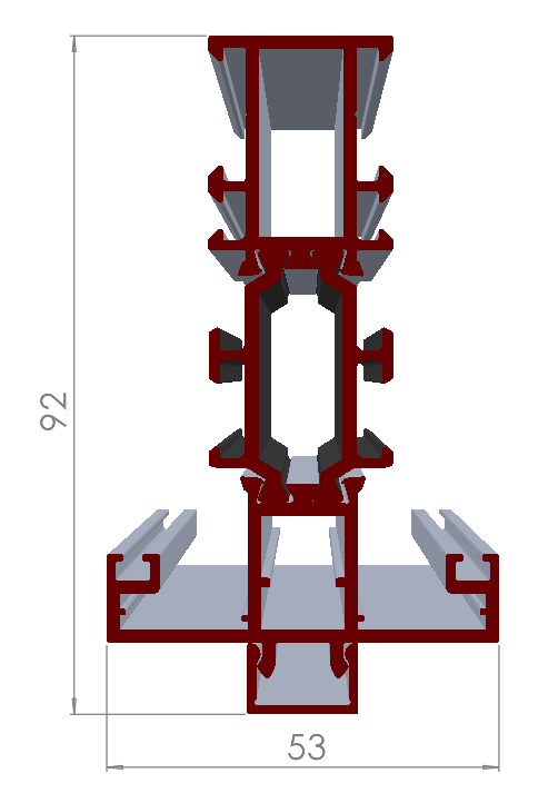 ALUMİNYUM PENCERE ORTA KAYIT PROFİLİ