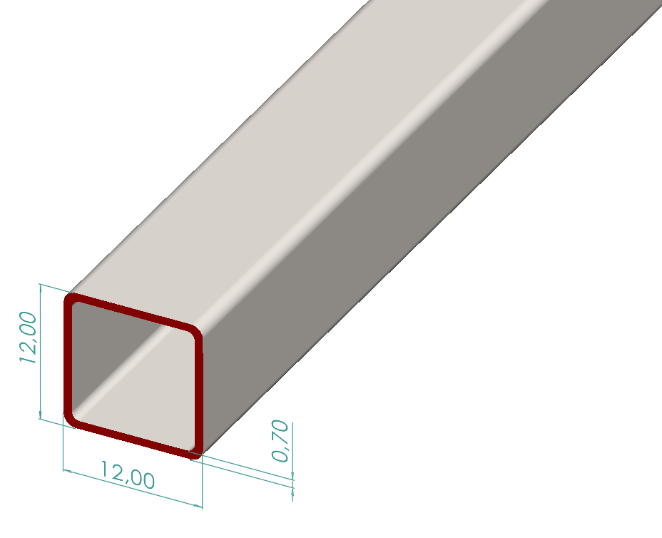 12x12x0,70 mm Kutu Profili