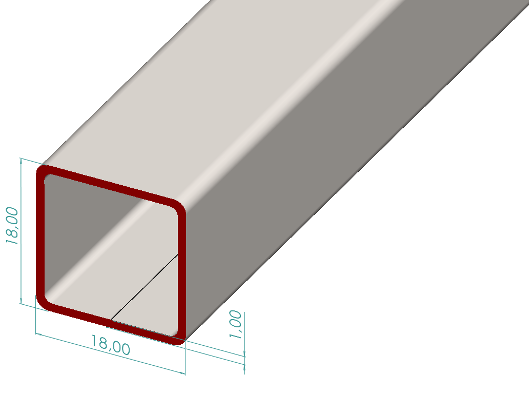 18x18x1,00 mm Kutu Profili