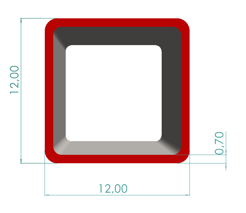 12x12x0,70 mm Kutu Profili