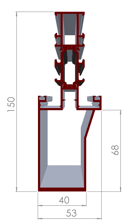 ALUMİNYUM PENCERE ORTA KAYIT PROFİLİ