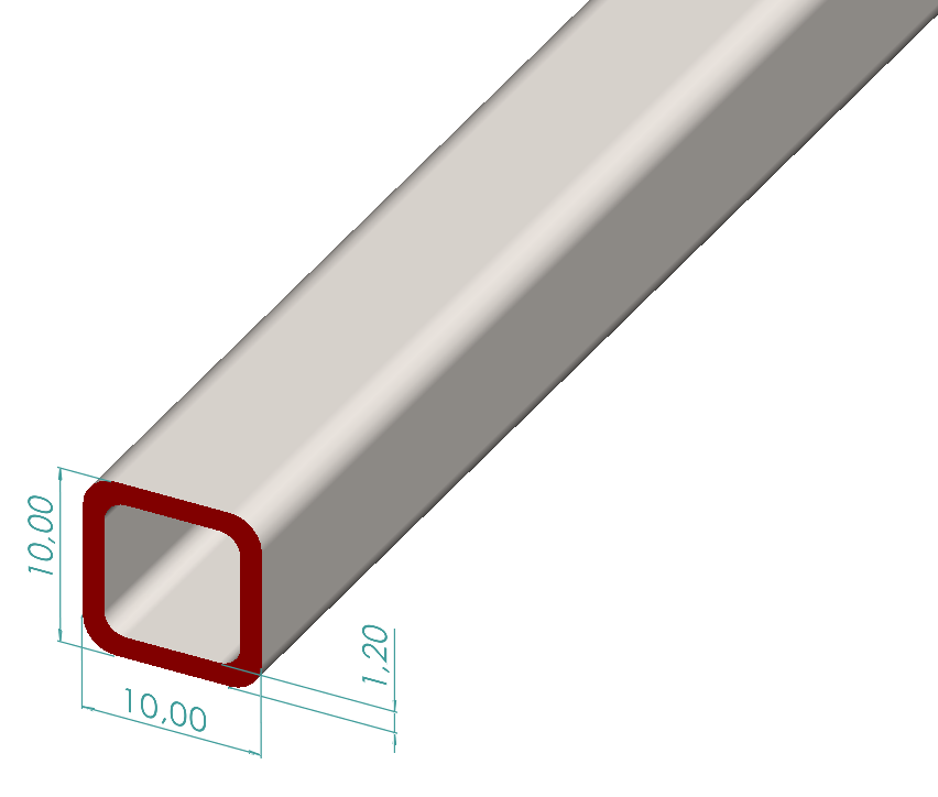 10x10x1,20 mm Kutu Profili