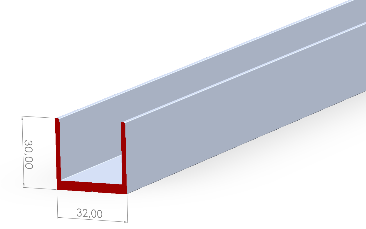ALUMİNYUM U PROFİLİ