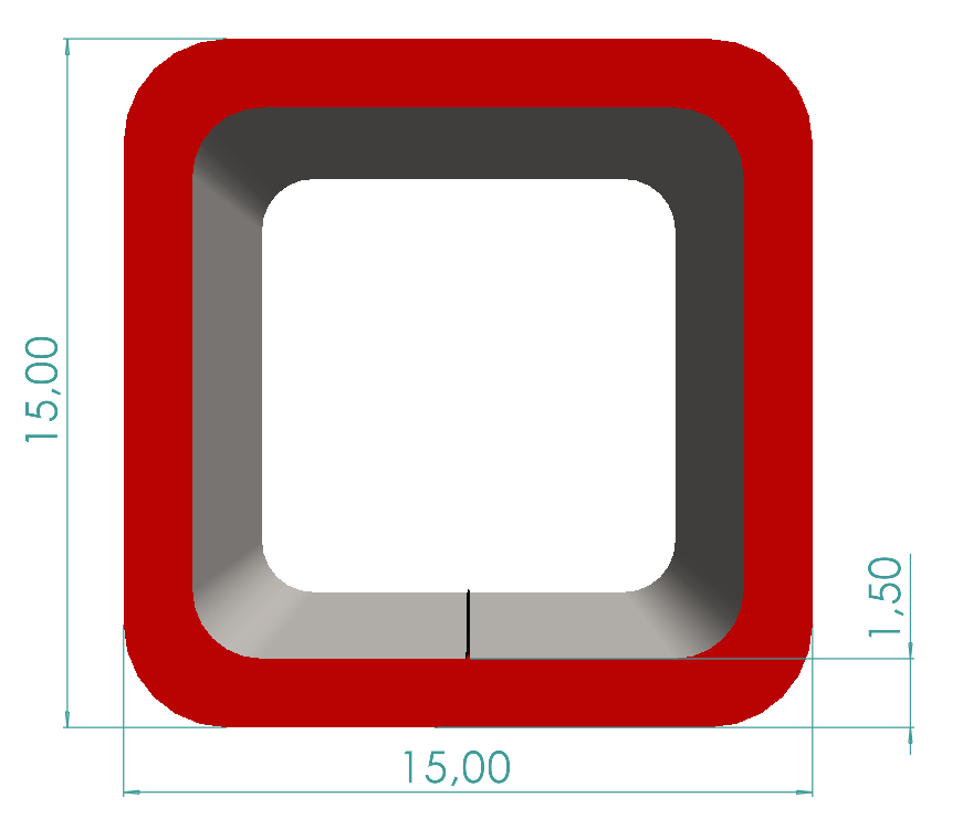 15x15x1,50 mm Kutu Profili