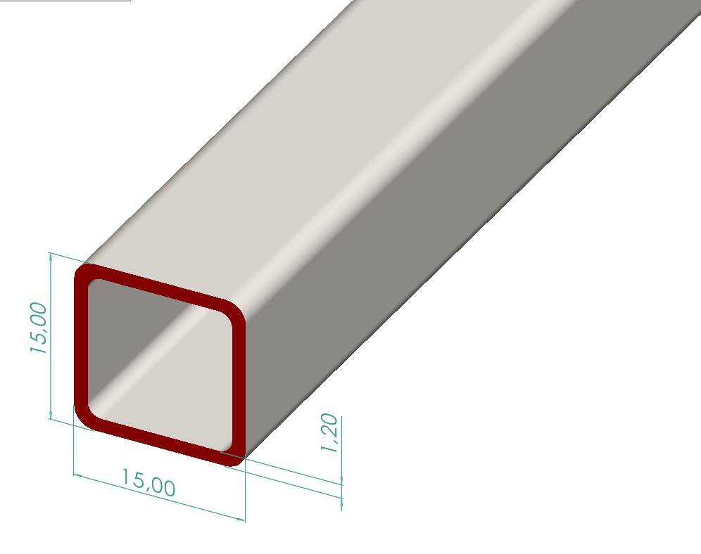 15x15x1,20 mm Kutu Profili