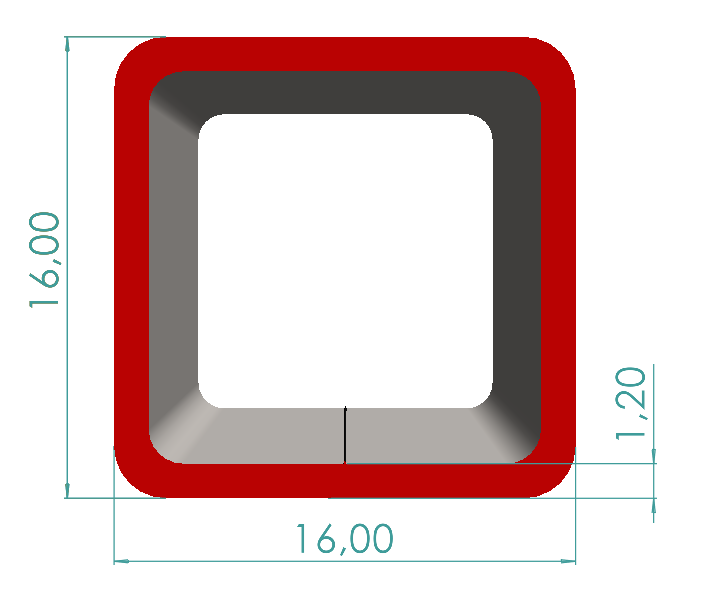 16x16x1,20 mm Kutu Profili