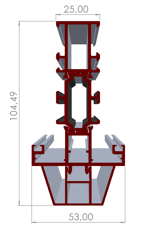 ALUMİNYUM PENCERE ORTA KAYIT PROFİLİ