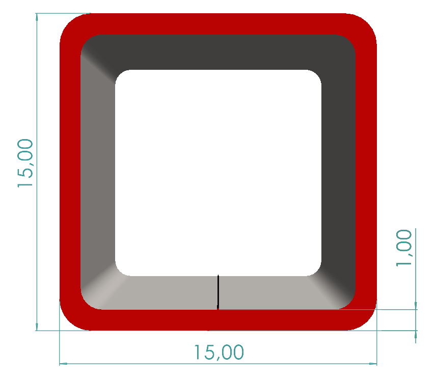 15x15x1,00 mm Kutu Profili