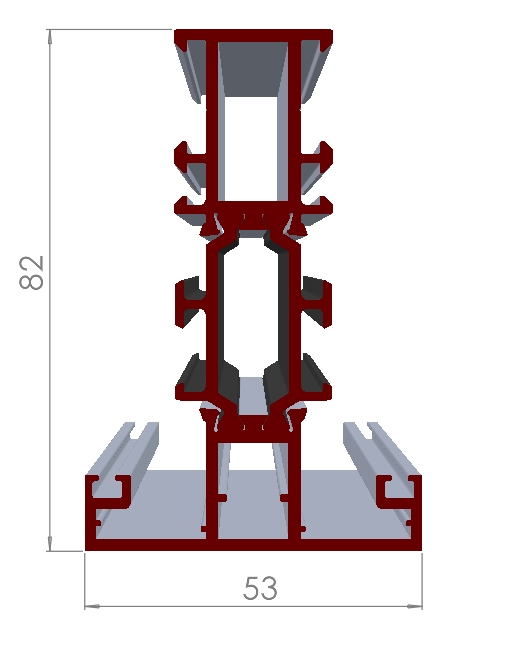 ALUMİNYUM PENCERE ORTA KAYIT PROFİLİ
