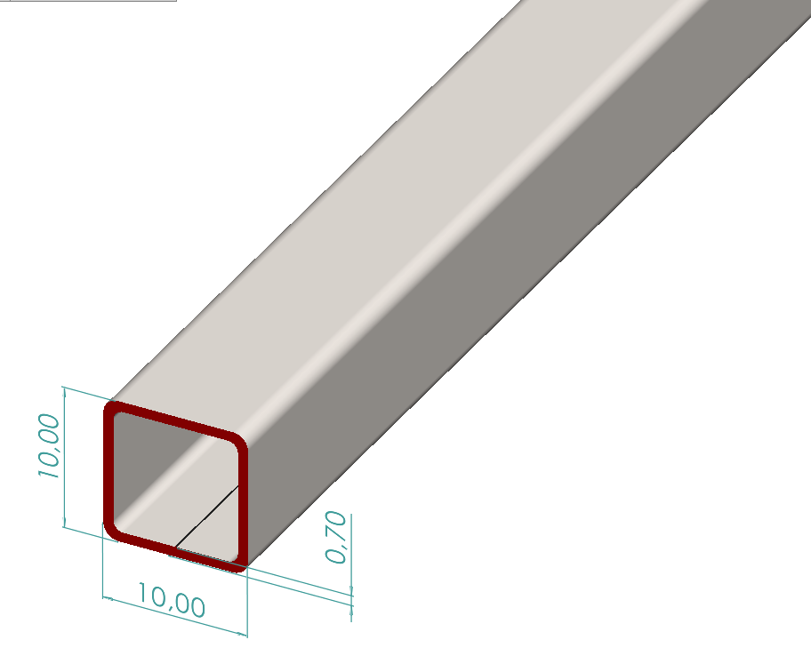 10x10x0,70 mm Kutu Profili