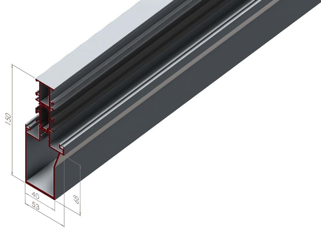 ALUMİNYUM PENCERE ORTA KAYIT PROFİLİ