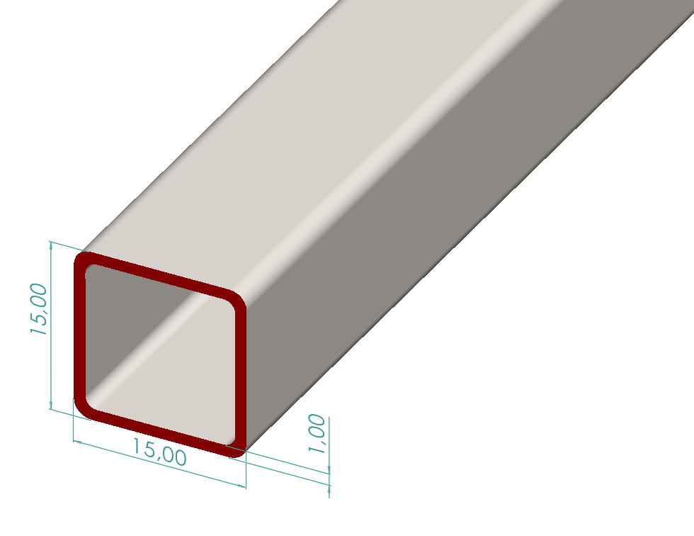15x15x1,00 mm Kutu Profili