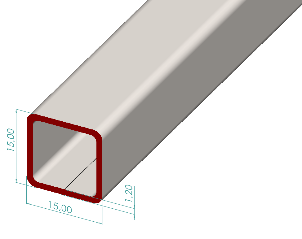 15x15x1,20 mm Kutu Profili