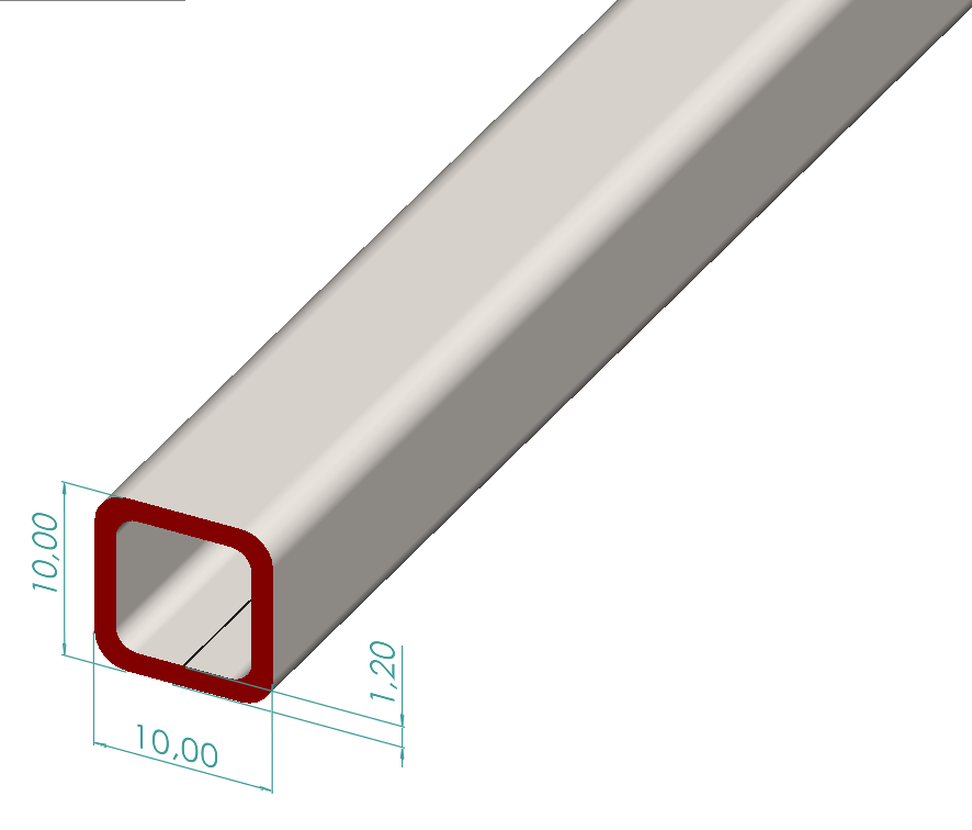 10x10x1,20 mm Kutu Profili