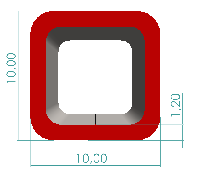 10x10x1,20 mm Kutu Profili